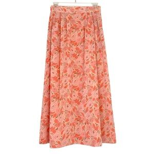 Vintage 80s Pendleton Skirt Womens Size 6 Small Midi Floral Orange Made In USA